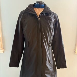 REI Women's Black Rain jacket Trench Coat Waterproof